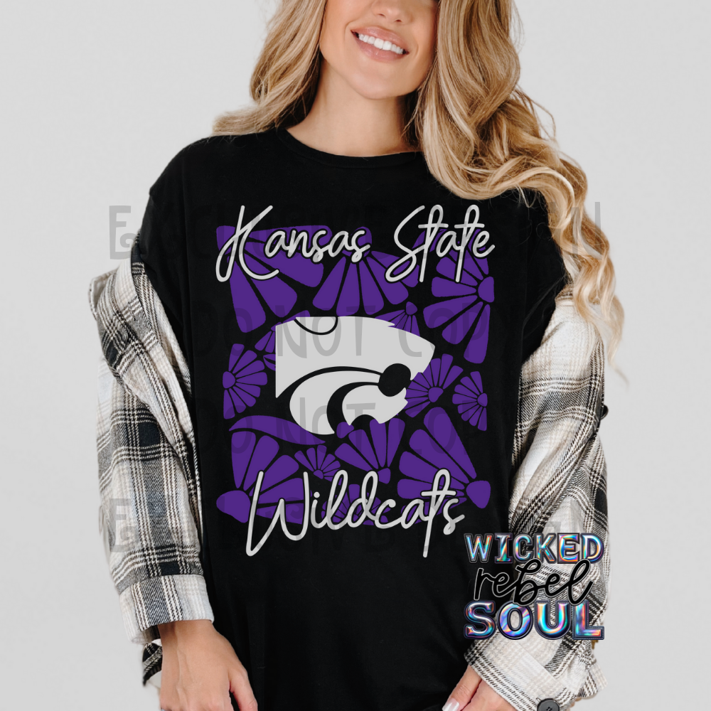 FOOTBALL TEAMS ; Retro groovy flowers EXCLUSIVE - DTF TRANSFER