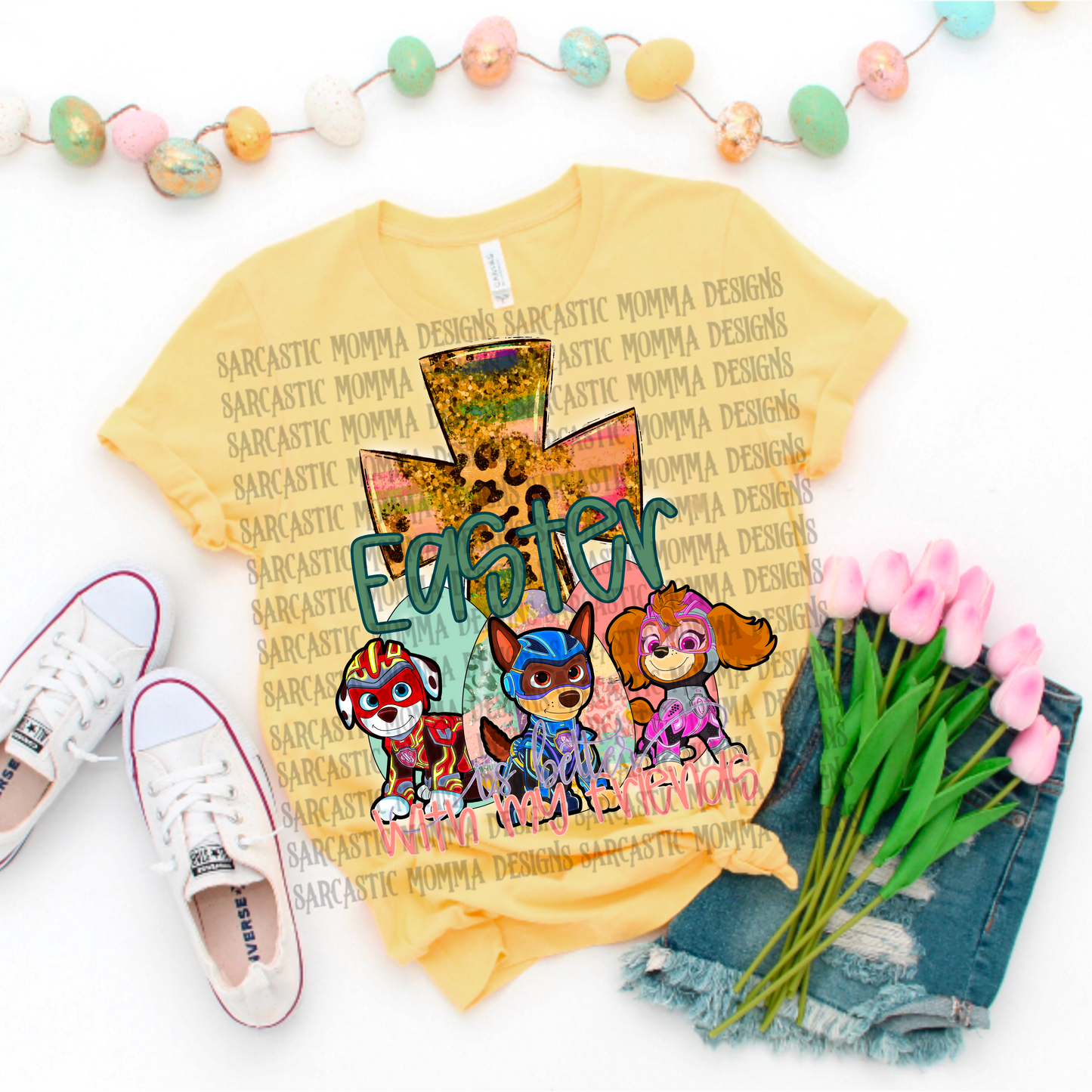 Easter is better with my friends Pups-DTF TRANSFER (SMD)