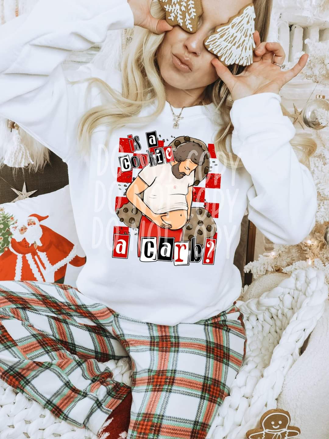Is a cookie a carb? Santa - DTF TRANSFER ONLY (TED)
