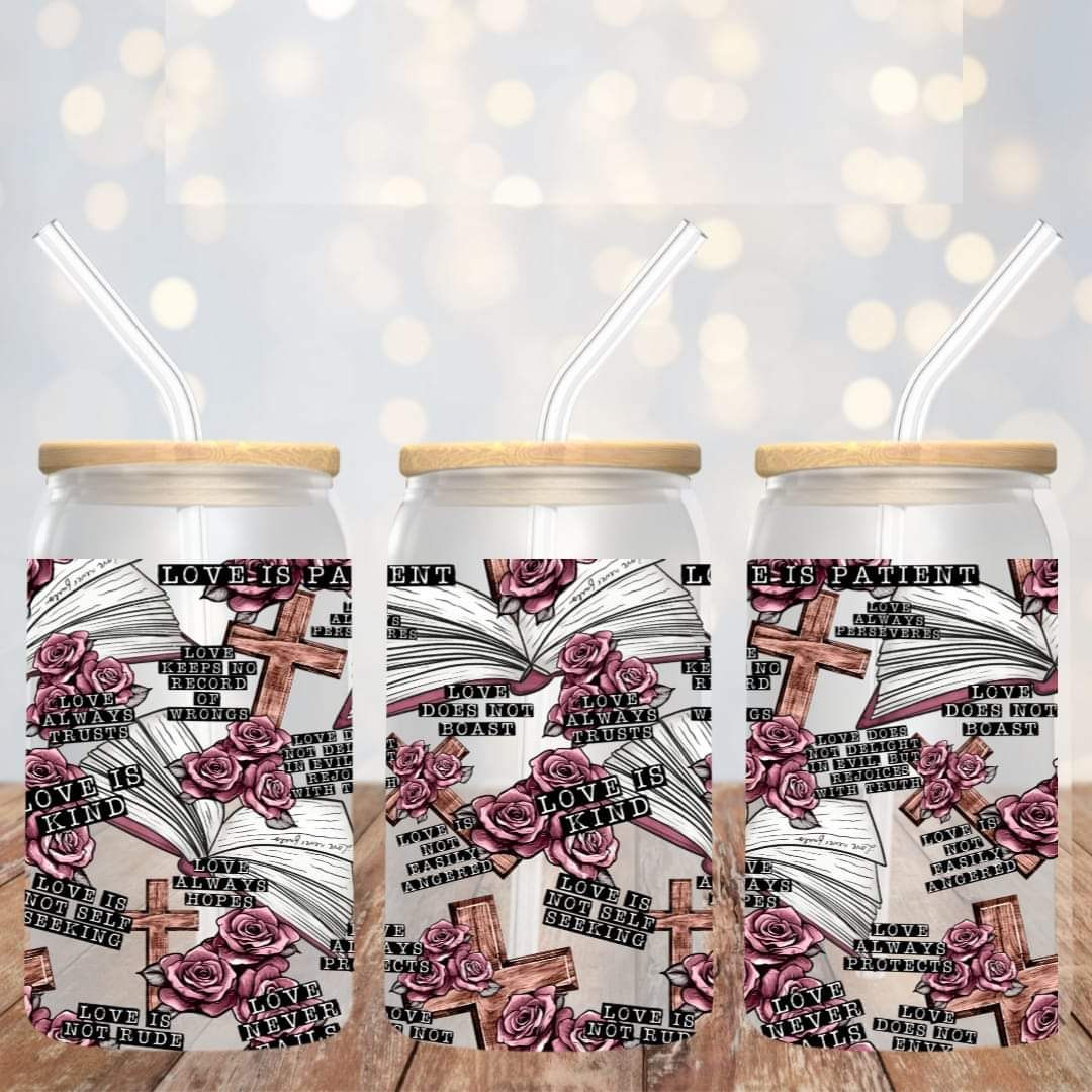 Love Is Faith - UV dtf wrap 16oz libbey : TED