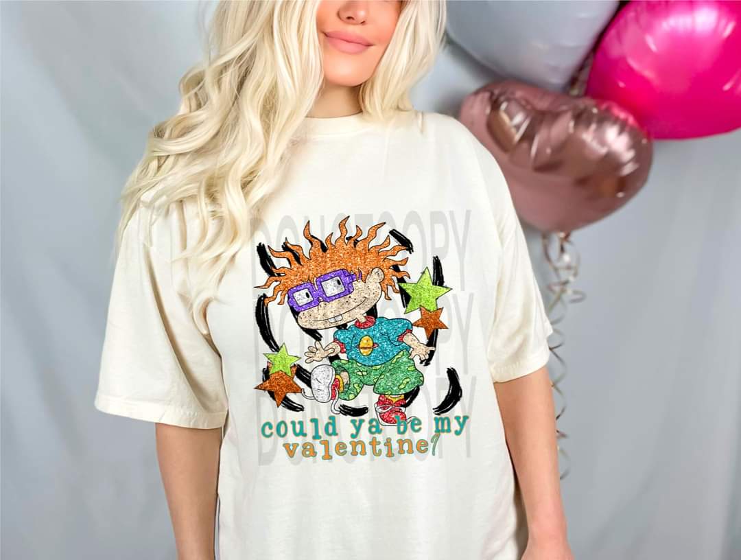 Could ya be my Valentine cartoon - DTF TRANSFER (FDC/DFDC)