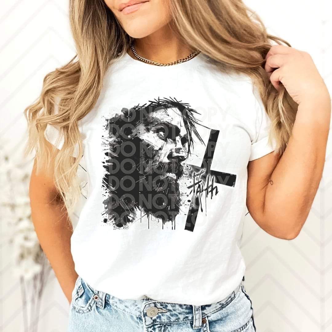 Jesus Faith Cross - DTF TRANSFER (SSDD/FDC Faith Collab)