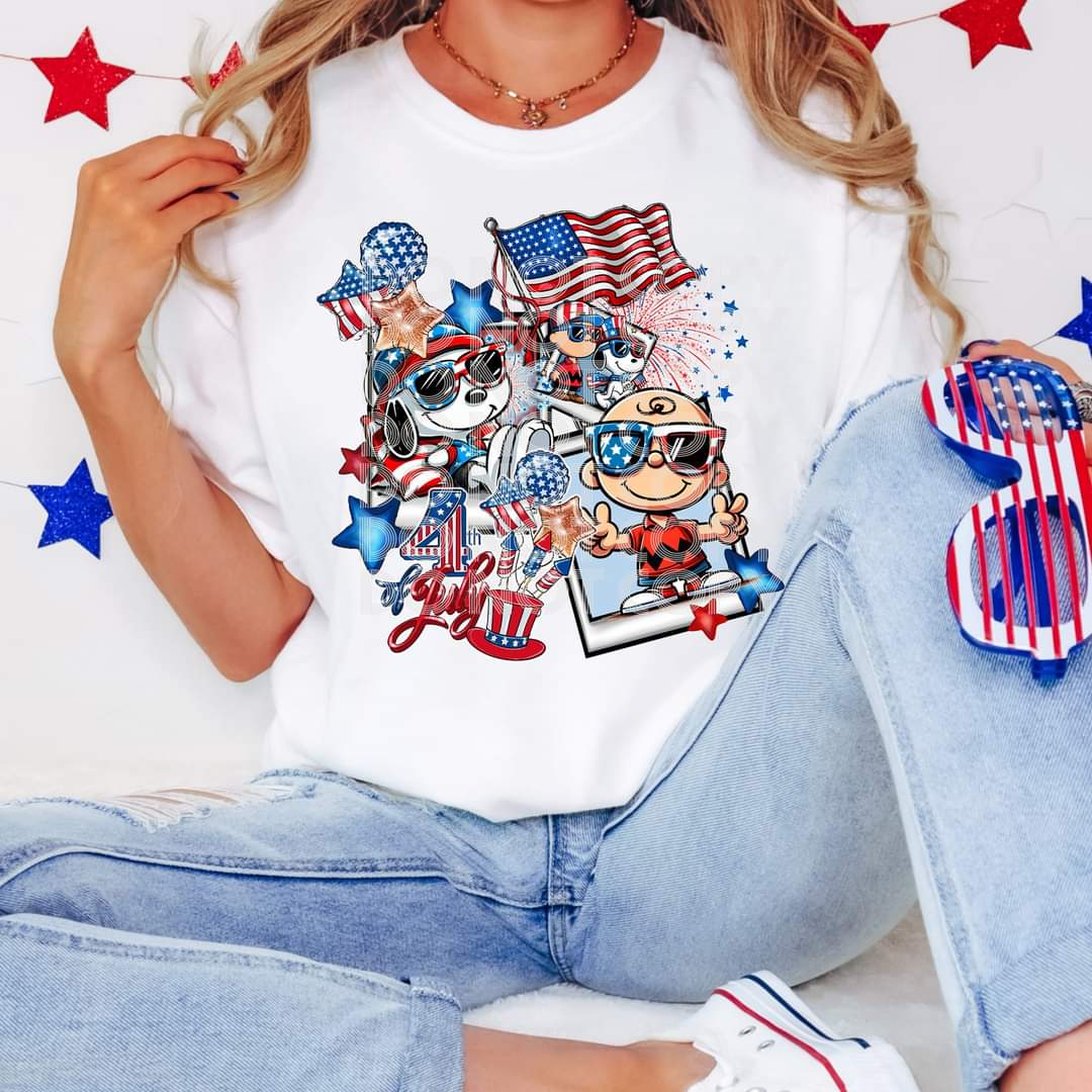 Patrotic Snoopy July 4th - DTF TRANSFER (SSDD)