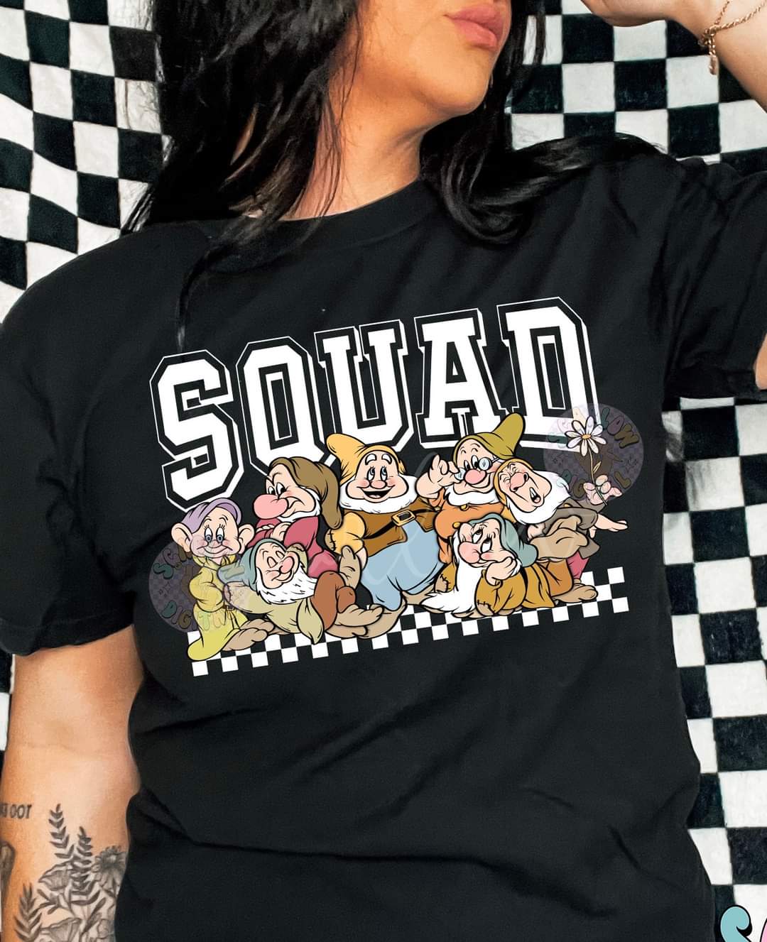 Squad dwarves WHITE - DTF TRANSFER (SCRLW)