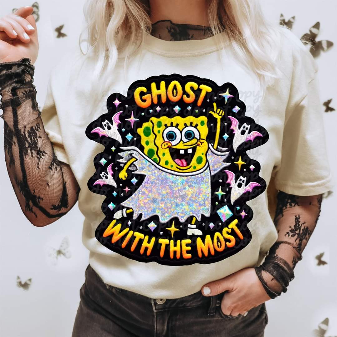 Ghost with the most sponge - DTF TRANSFER (Falloween Collab) RHD/CST