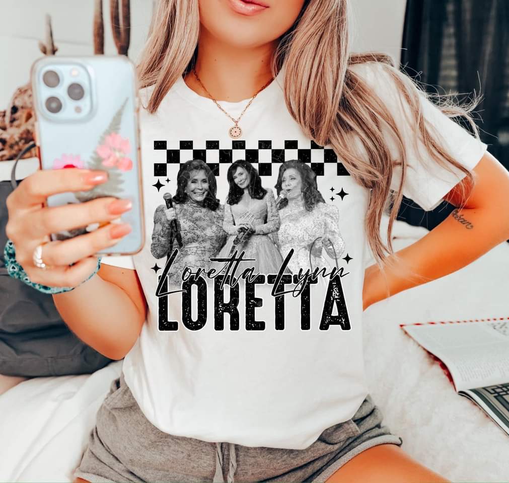 Loretta Lynn - DTF TRANSFER (LDC) checkered music