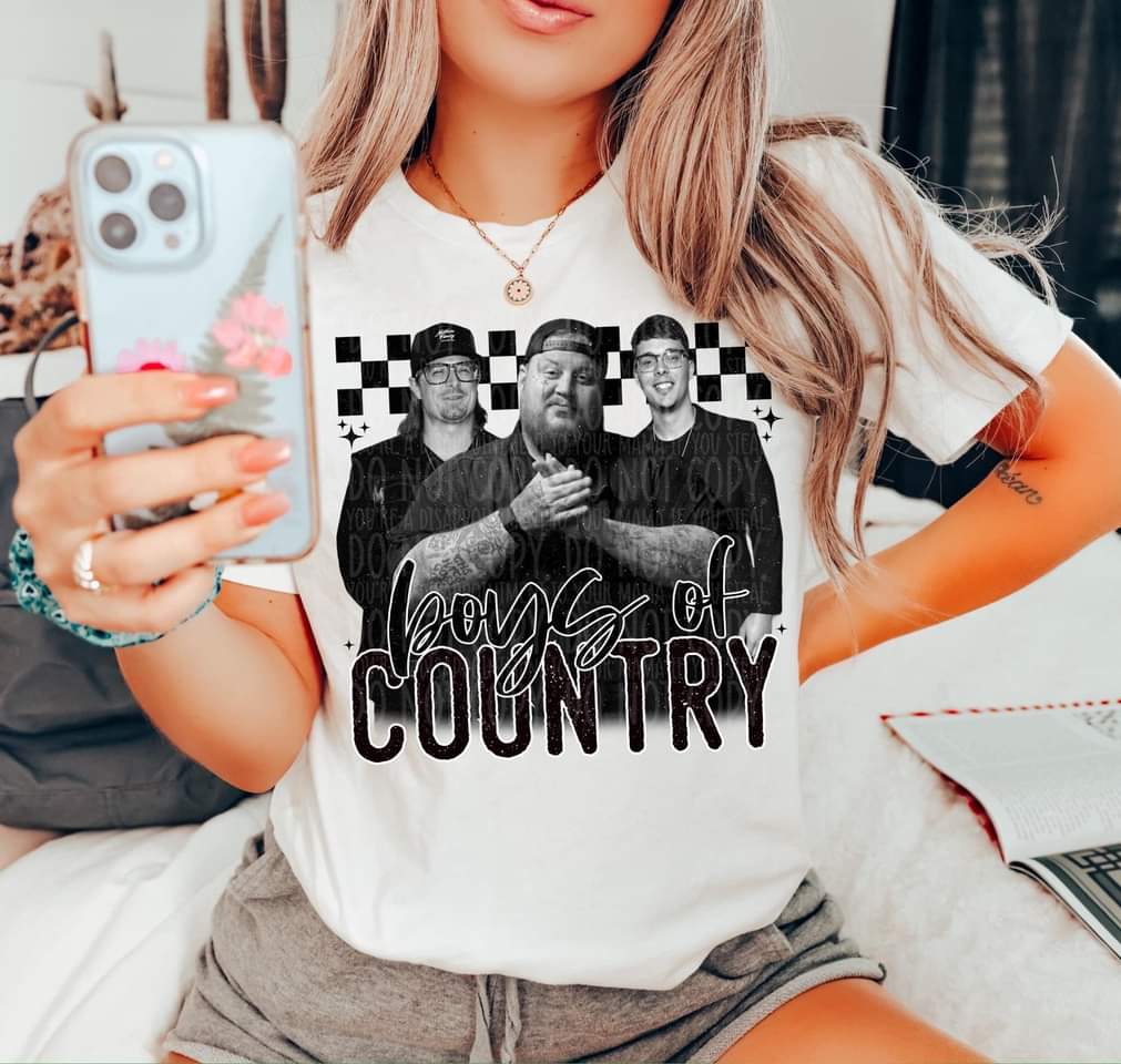 Boys of Country #2 - DTF TRANSFER (LDC) checkered music