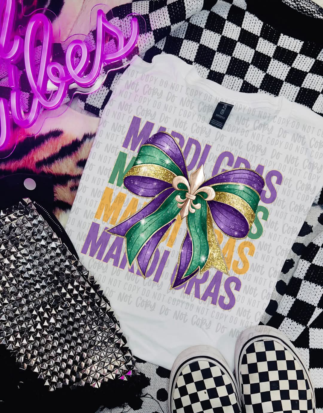 Mardi gras bow coquette - DTF TRANSFER (SDA J24)