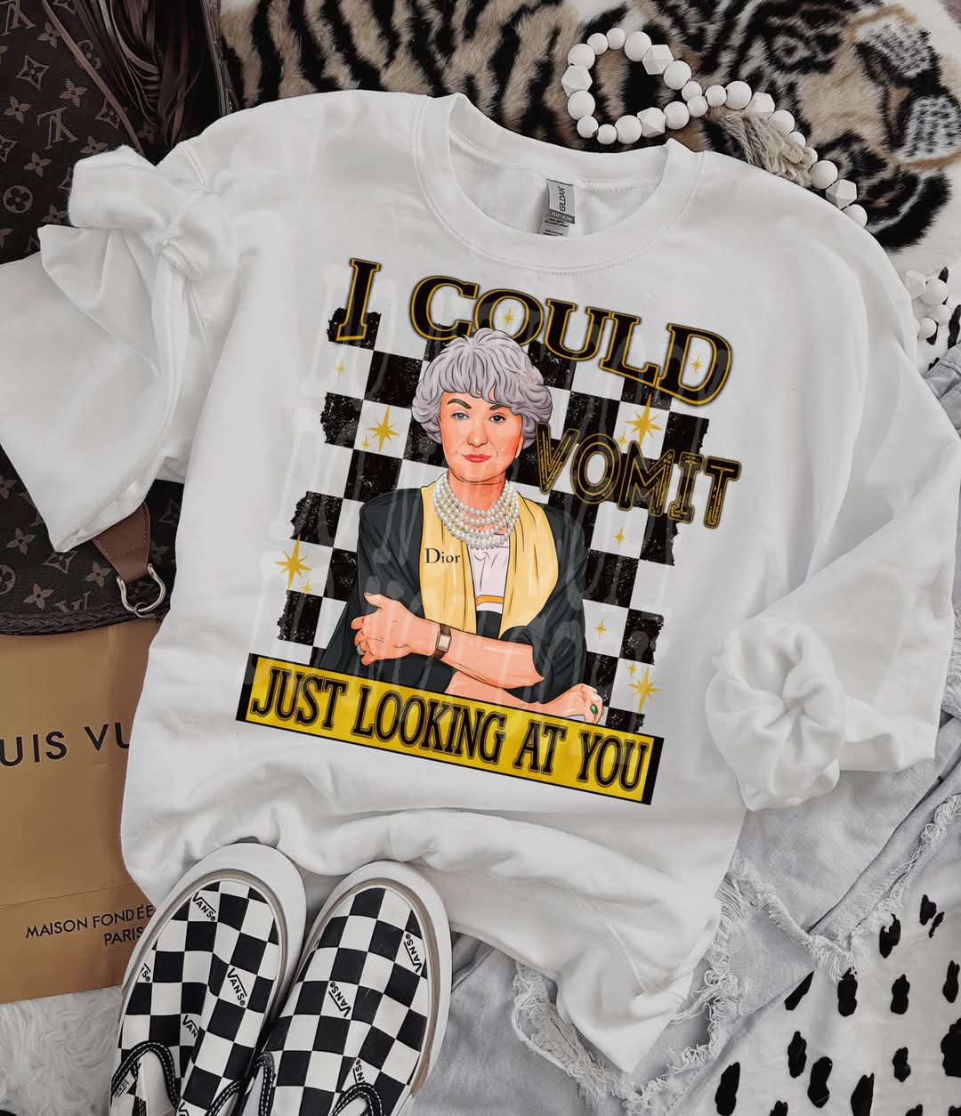 I could vomit just looking at you - DTF TRANSFER (Golden Baddies Babe Collab DDV/RHD/FDC)