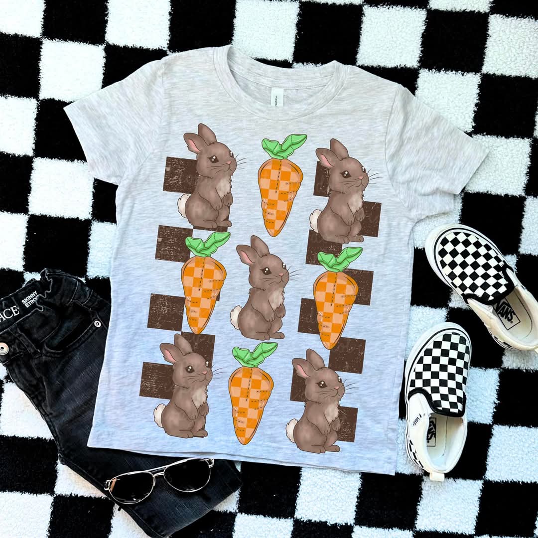 Bunny carrot grid - DTF TRANSFER (MMDD F25)