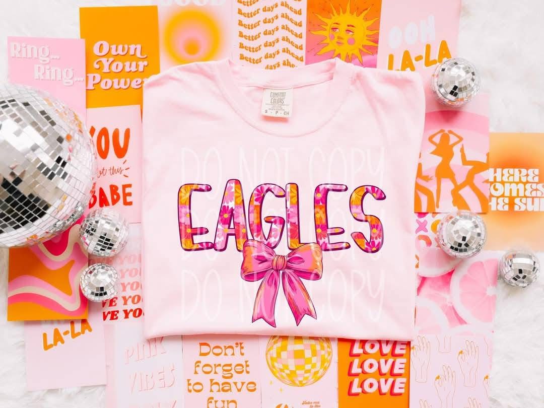 EAGLES floral bow coquette - DTF TRANSFER (PHDC MR25)