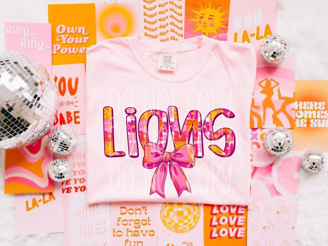 LIONS floral bow coquette - DTF TRANSFER (PHDC MR25)