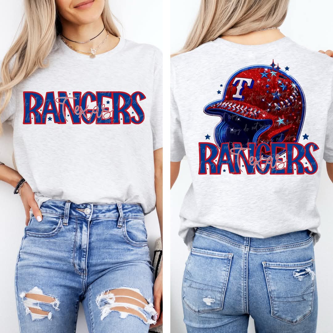 Rangers baseball Faux Sequin - DTF TRANSFER (VDS MR25)