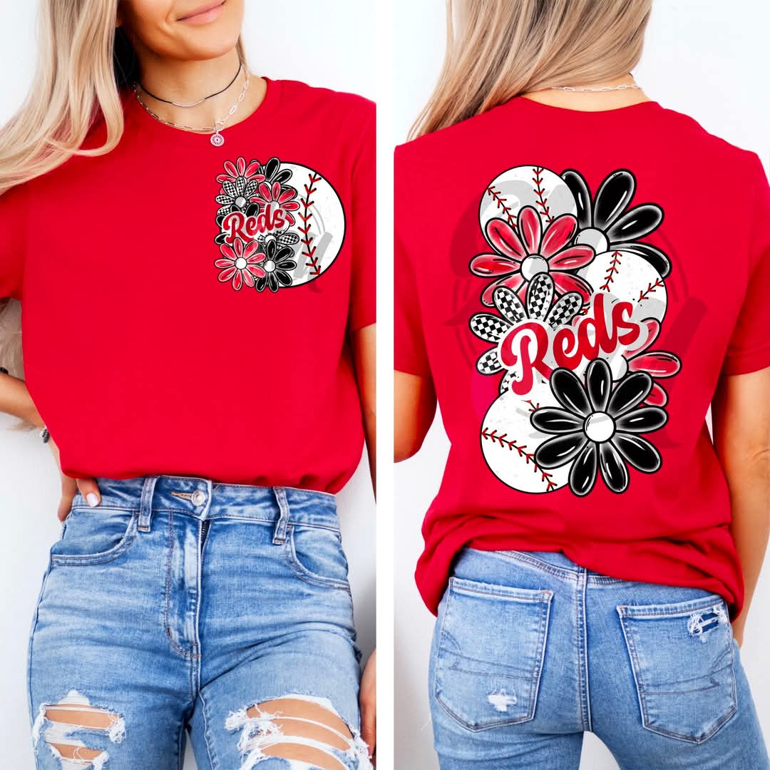 Reds - DTF TRANSFER (MMD A25 baseball floral)