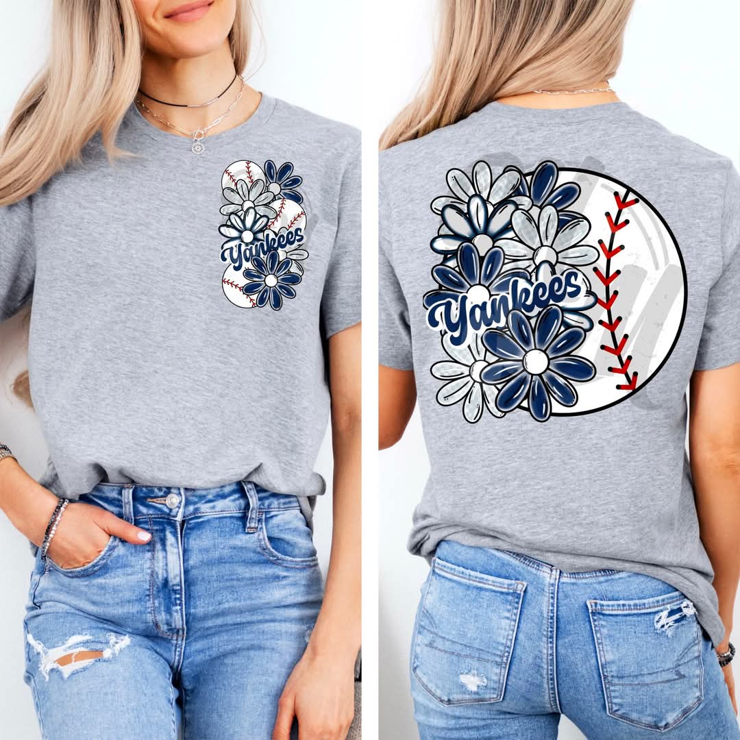 Yankees - DTF TRANSFER (MMD A25 baseball floral)