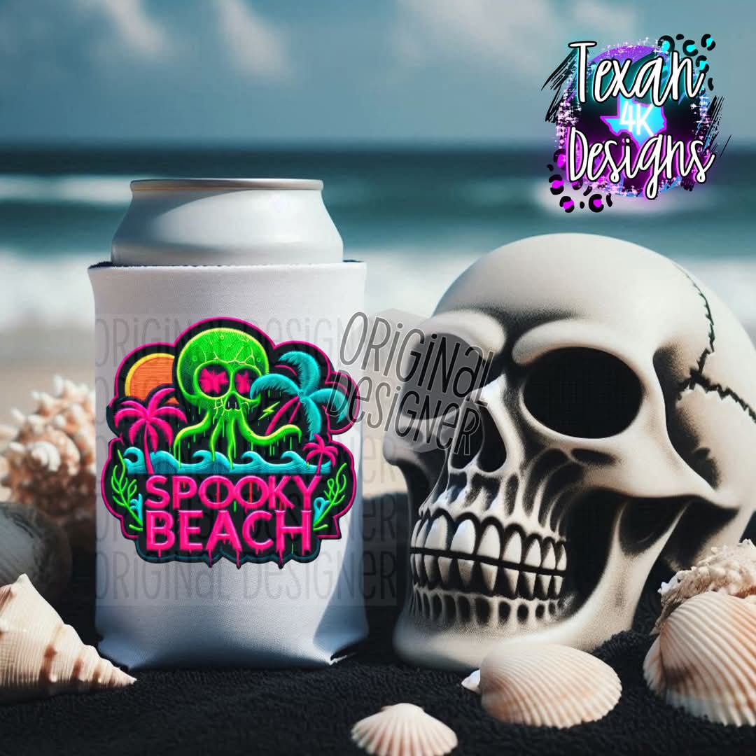 Spooky beach skellie octopus - DTF TRANSFER (T4KD)