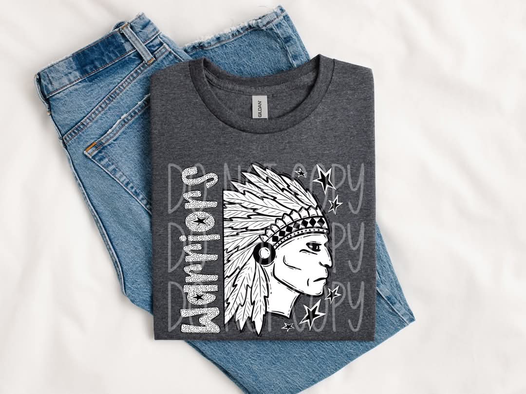 WARRIORS dotted half mascot - DTF TRANSFER (PHDC JU25)