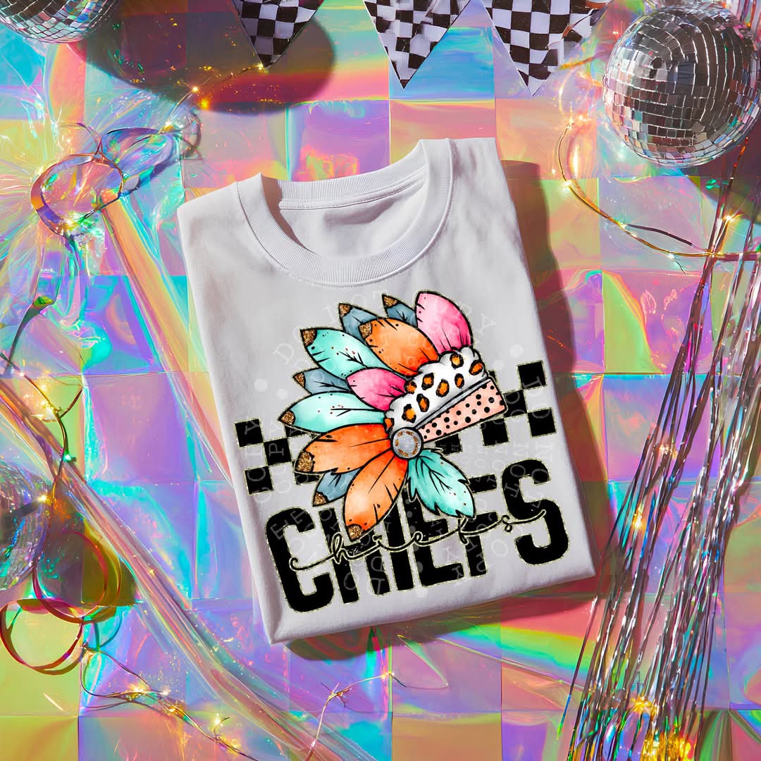 CHIEFS girly bow mascot - DTF TRANSFER (CST JUN25)
