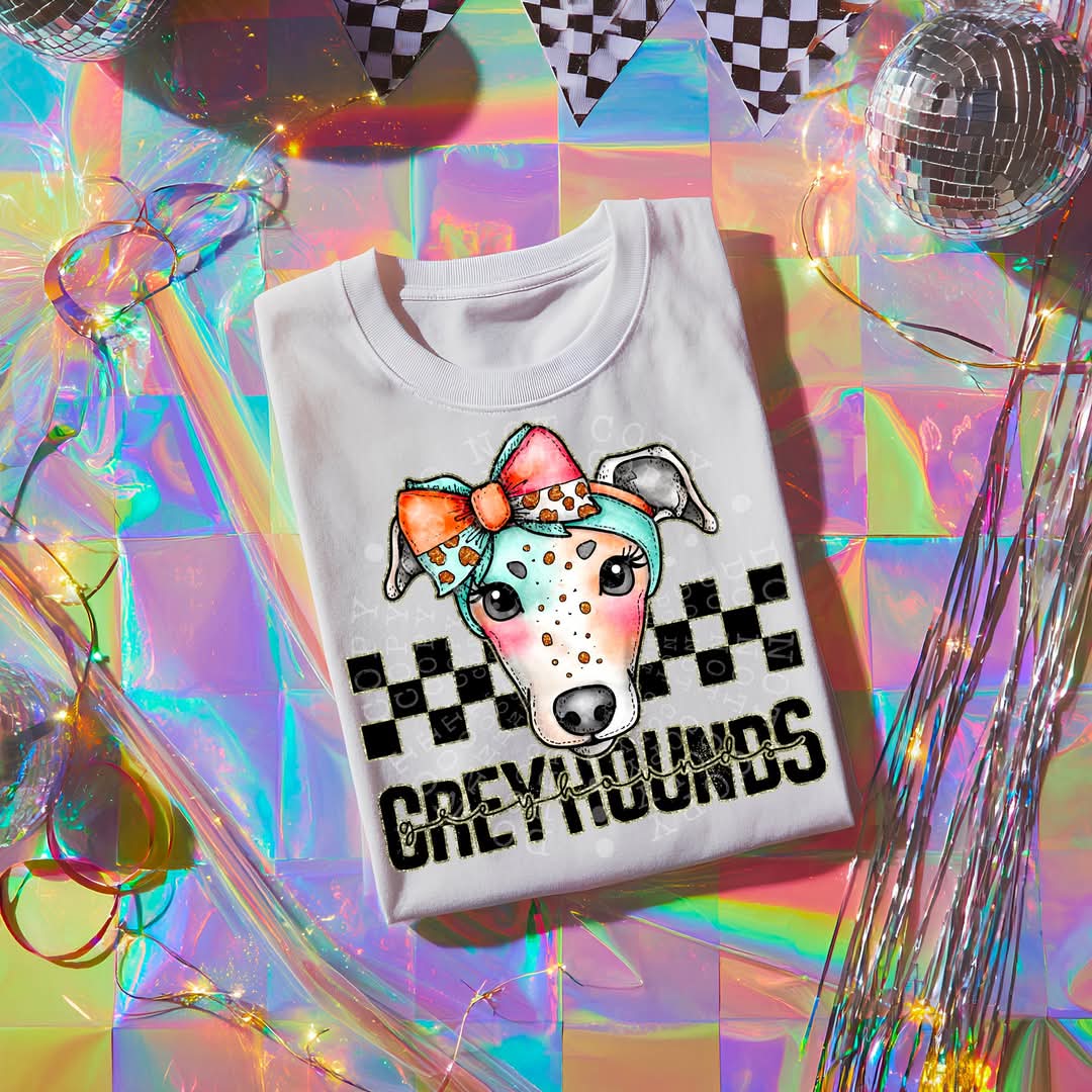 GREYHOUNDS girly bow mascot - DTF TRANSFER (CST JUN25)