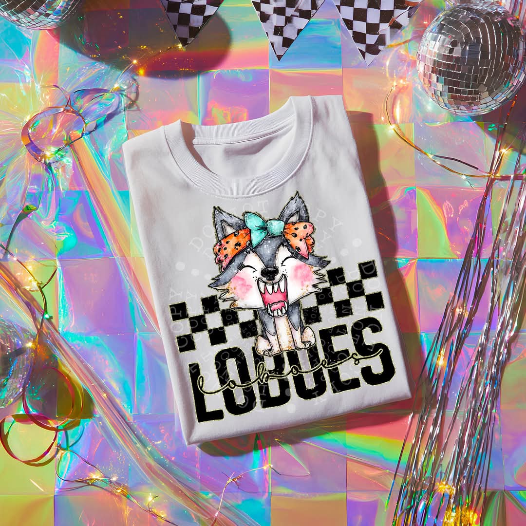 LOBOS girly bow mascot - DTF TRANSFER (CST JUN25)