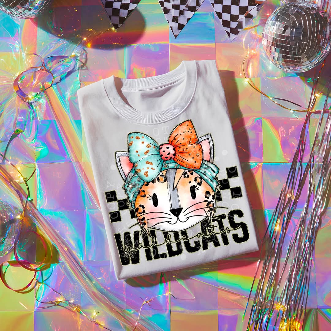 WILDCATS girly mascot - DTF TRANSFER (CST JUN25)