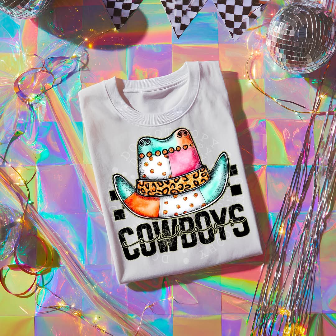 COWBOYS girly bow mascot - DTF TRANSFER (CST JUN25)