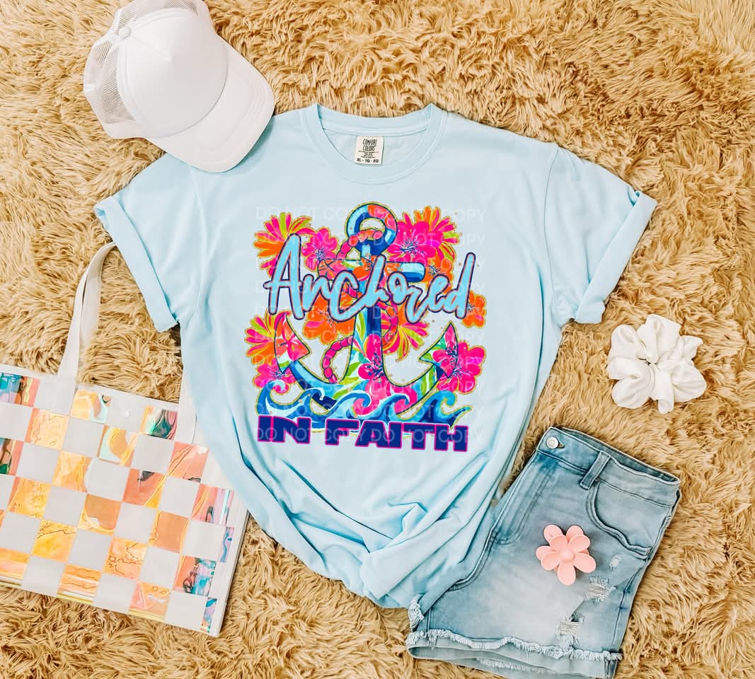 Anchored in faith - DTF TRANSFER (Bright floral faith Collab SCGXPHDC)