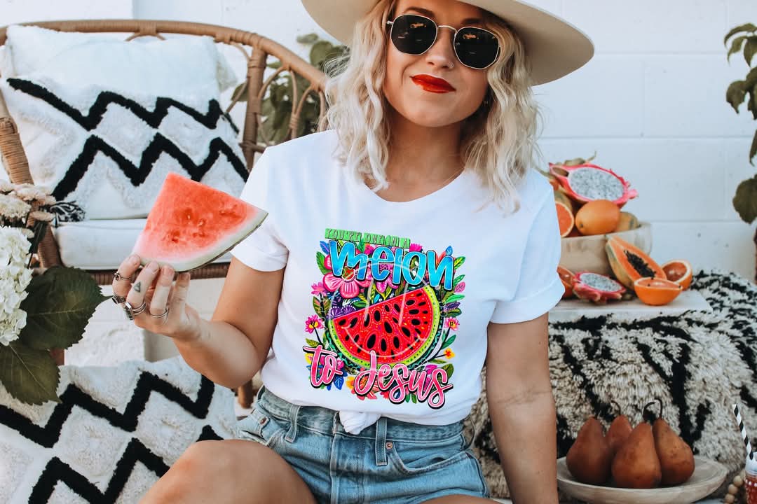 One in a melon to Jesus - DTF TRANSFER (Bright floral faith Collab SCGXPHDC)