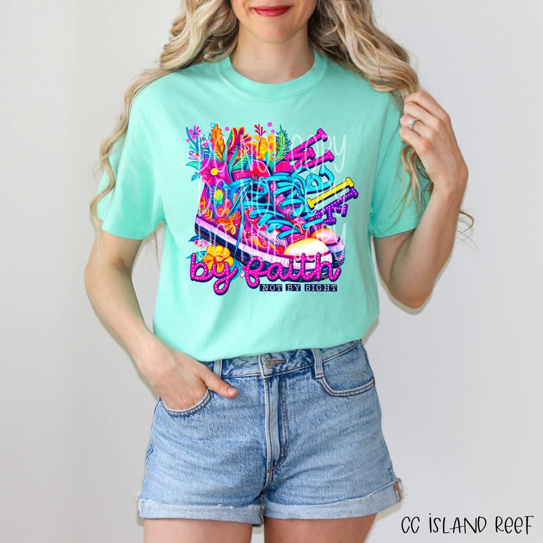 Walk by faith - DTF TRANSFER (Bright floral faith Collab SCGXPHDC)