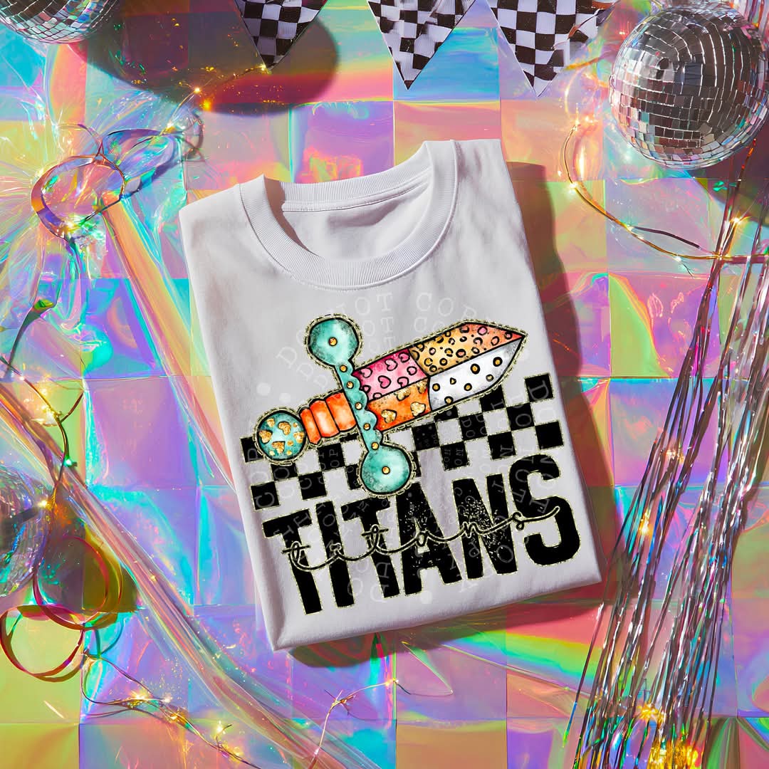 TITANS girly bow mascot - DTF TRANSFER (CST JUN25)