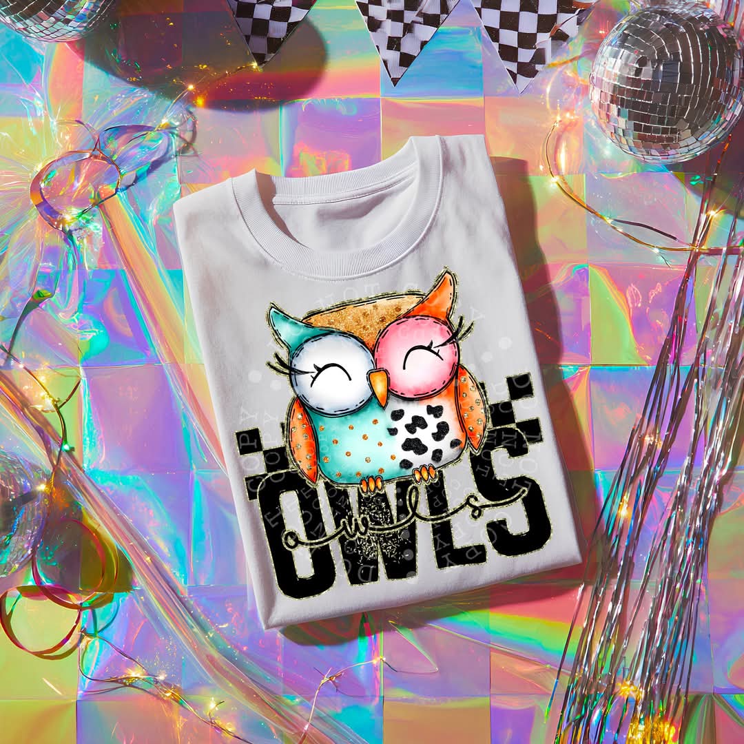 OWLS girly bow mascot - DTF TRANSFER (CST JUN25)
