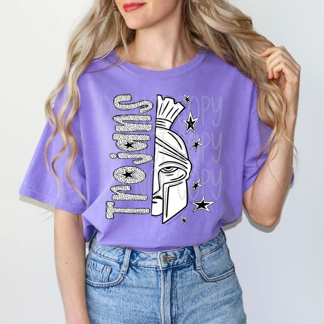 TROJANS dotted half mascot - DTF TRANSFER (PHDC JU25)