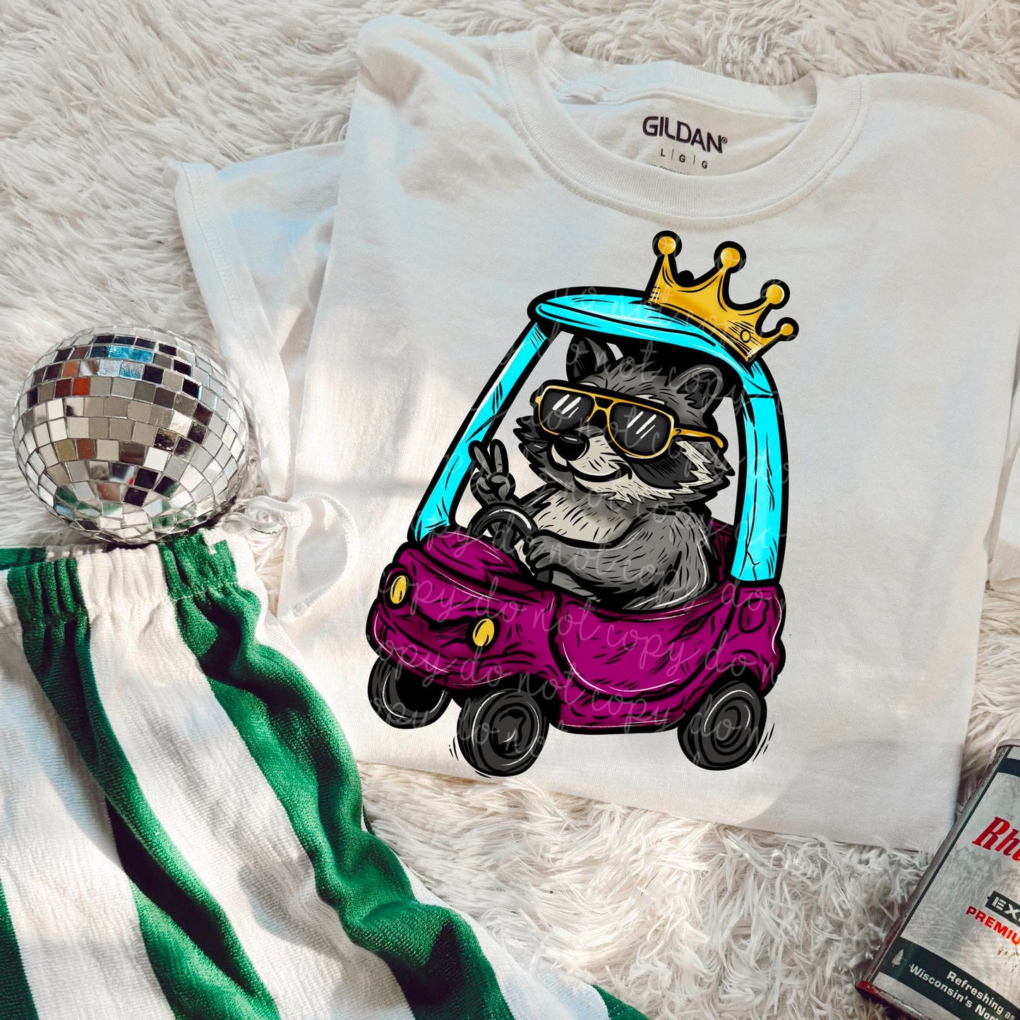 Raccoon car - DTF TRANSFER (MMDD)