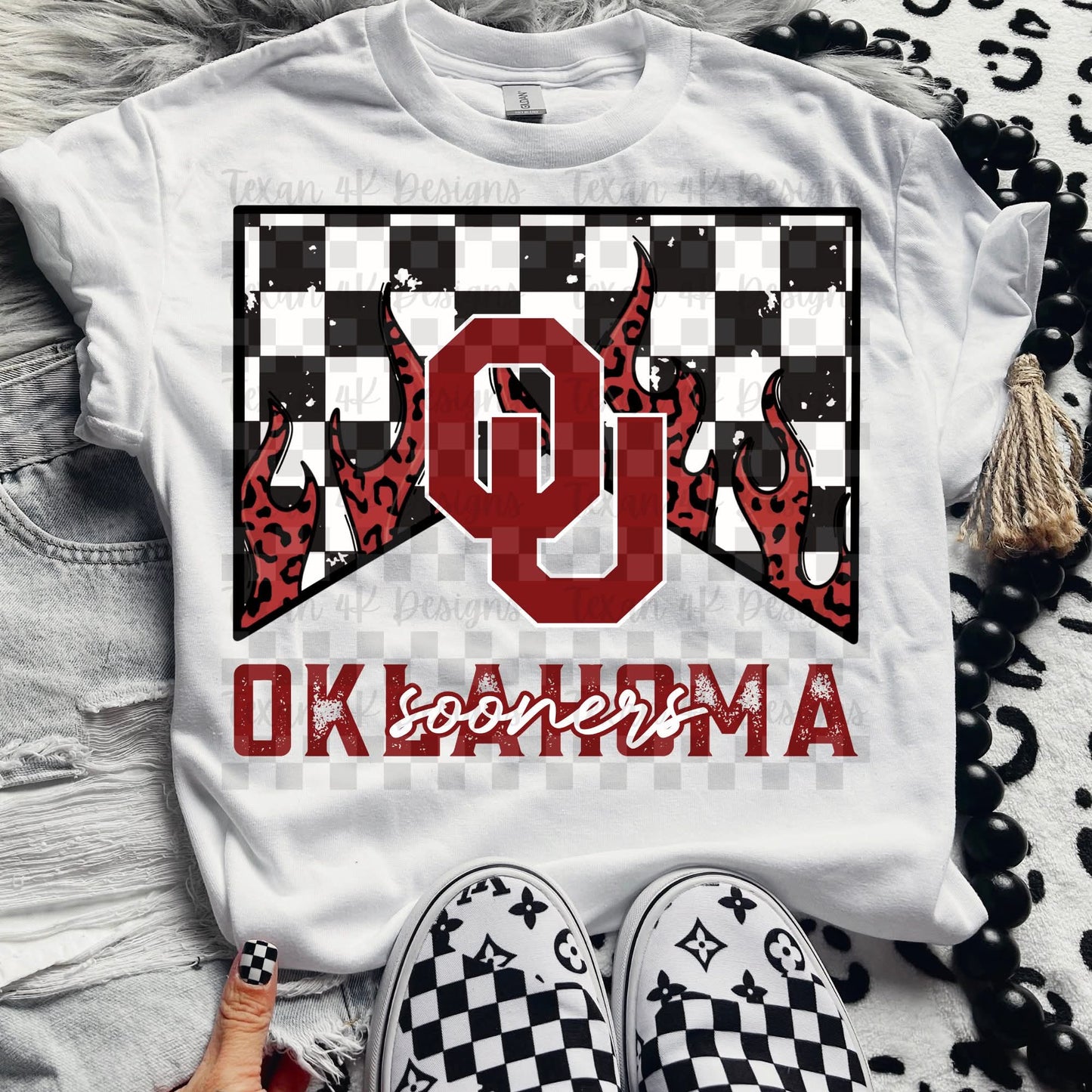 Sooners checkered - DTF TRANSFER (T4KD)