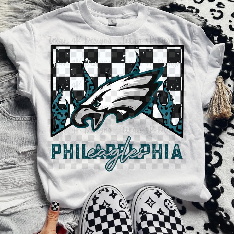 Eagles checkered - DTF TRANSFER (T4KD)