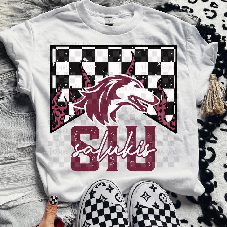 Salukis checkered - DTF TRANSFER (T4KD)