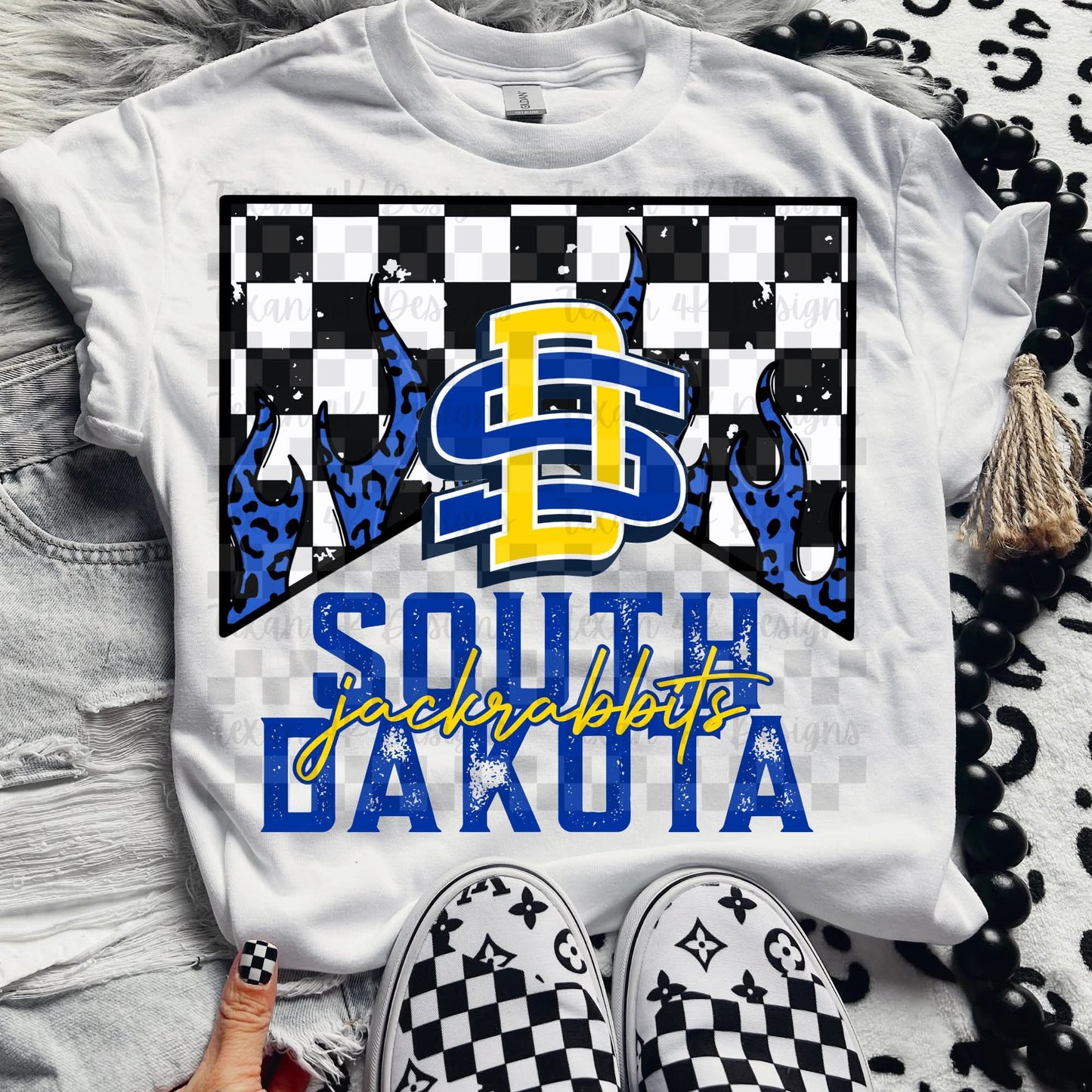 Jackrabbits checkered - DTF TRANSFER (T4KD)
