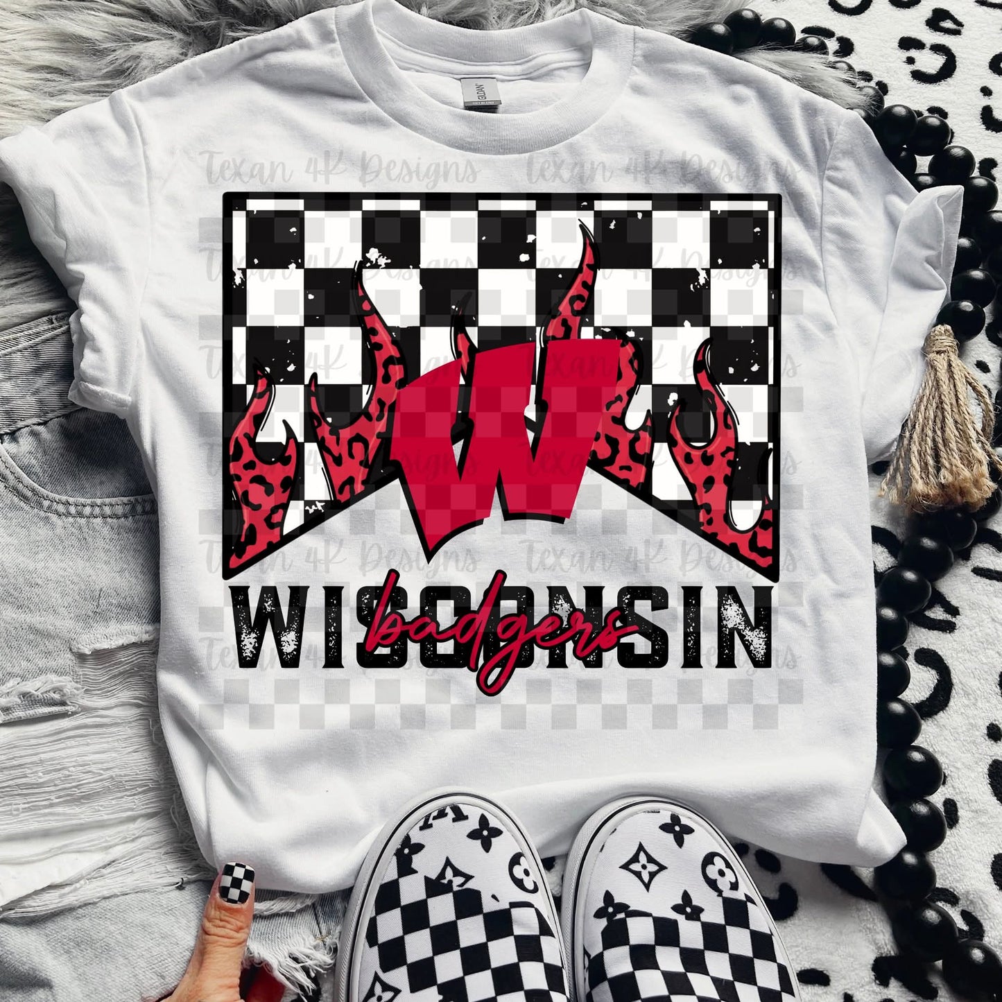 Badgers checkered - DTF TRANSFER (T4KD)