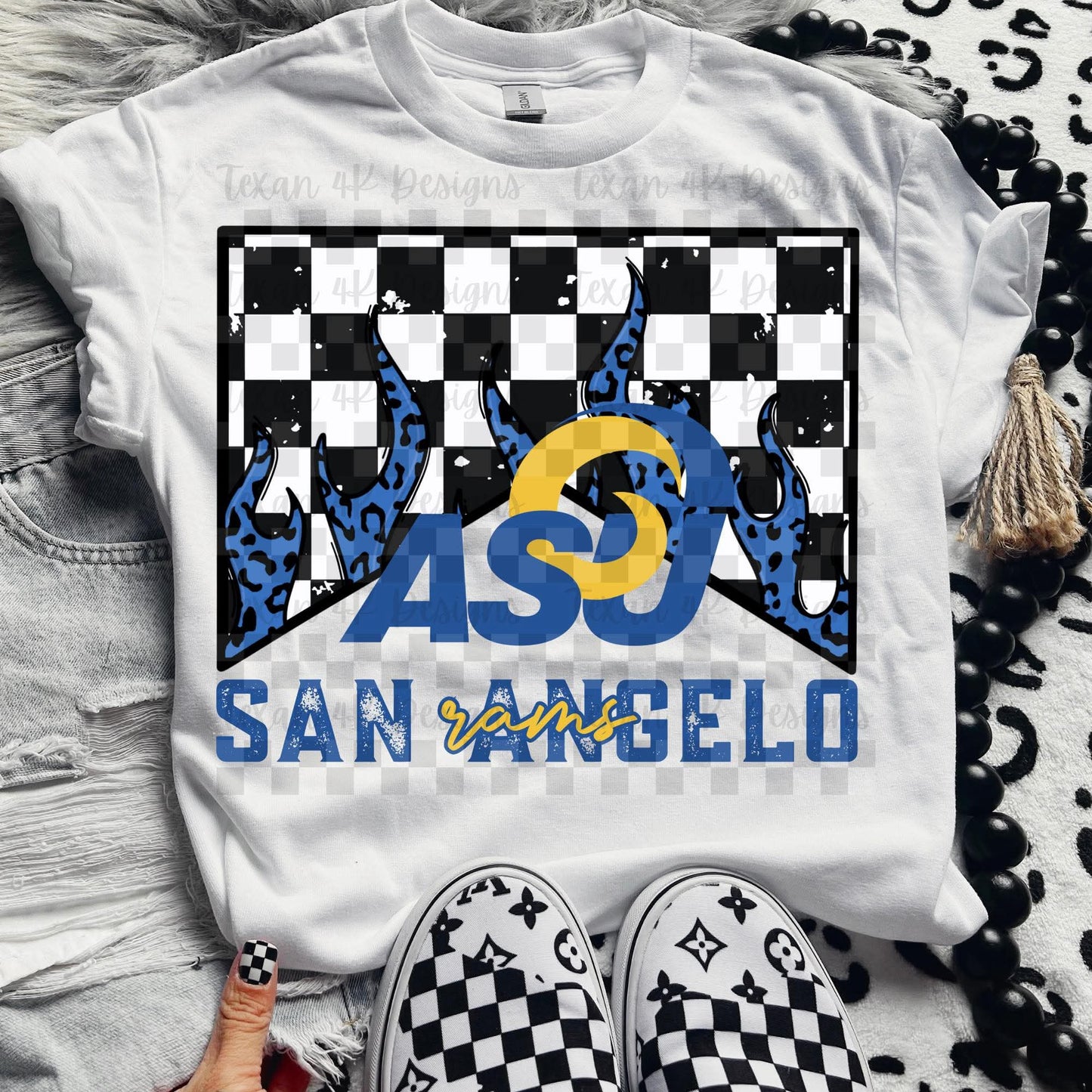 Rams checkered - DTF TRANSFER (T4KD)
