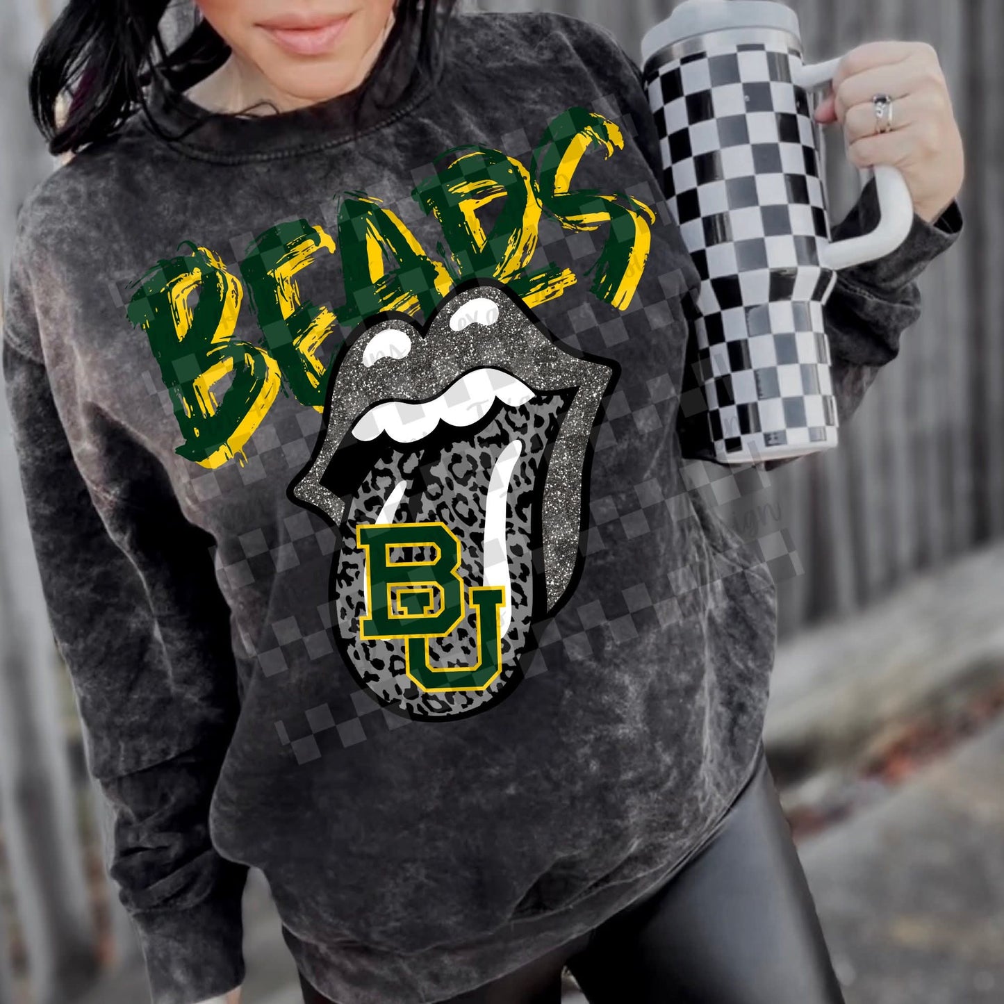 BU Bears leopard glitter tongue - DTF TRANSFER (T4KD)