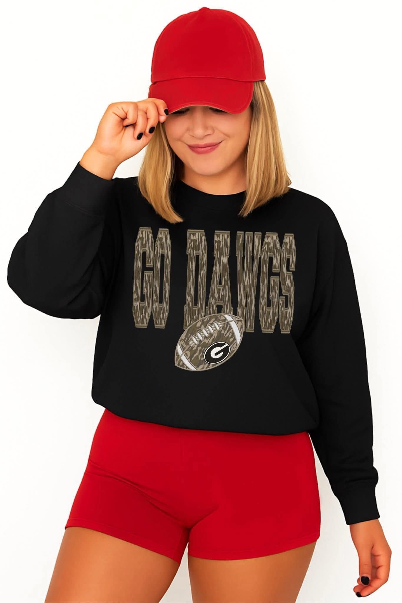 Go Dawgs camo faux embroidery bulldogs - DTF TRANSFER (JMD)