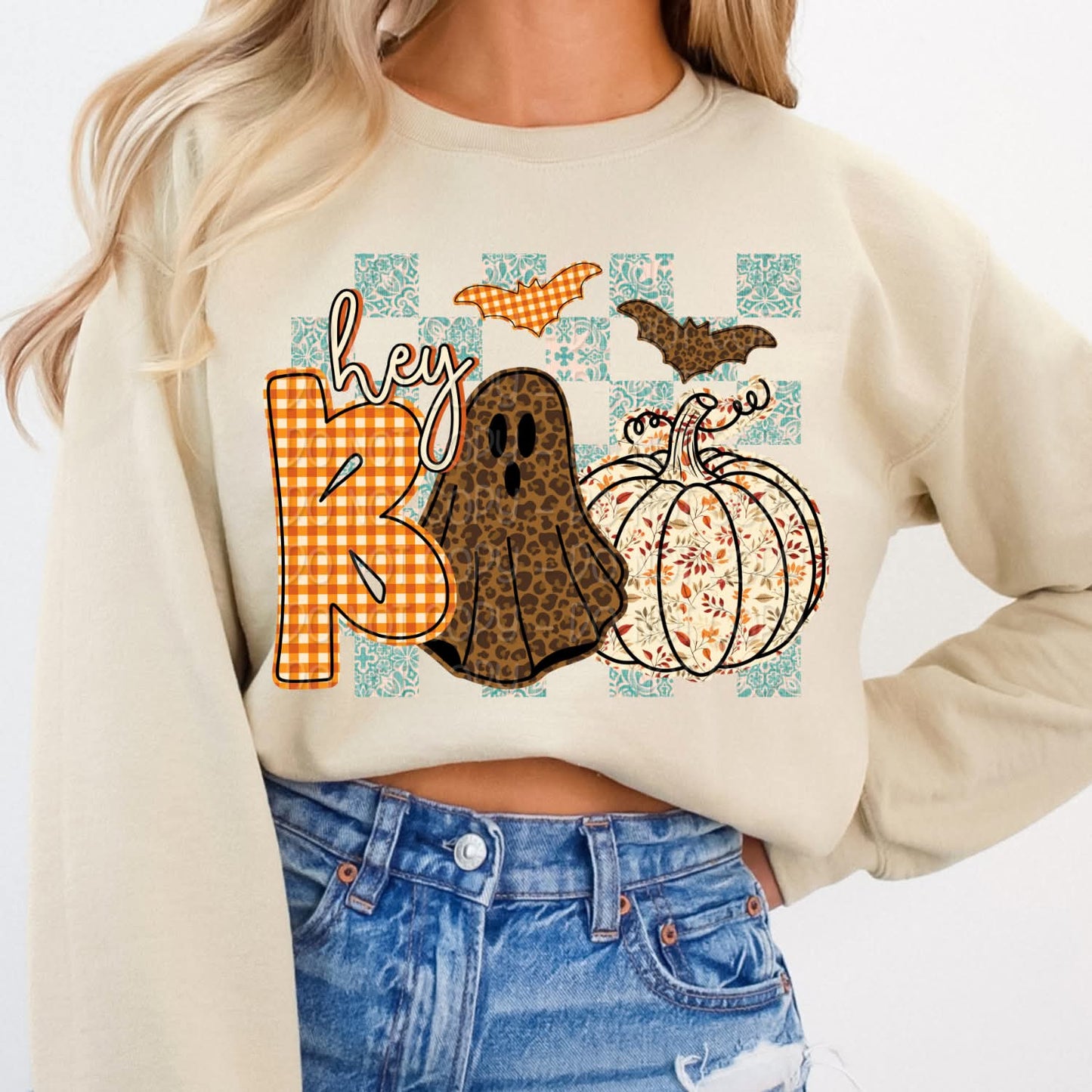 BOO ghosts cheetah bow coquette #2 - DTF TRANSFER (DWS)