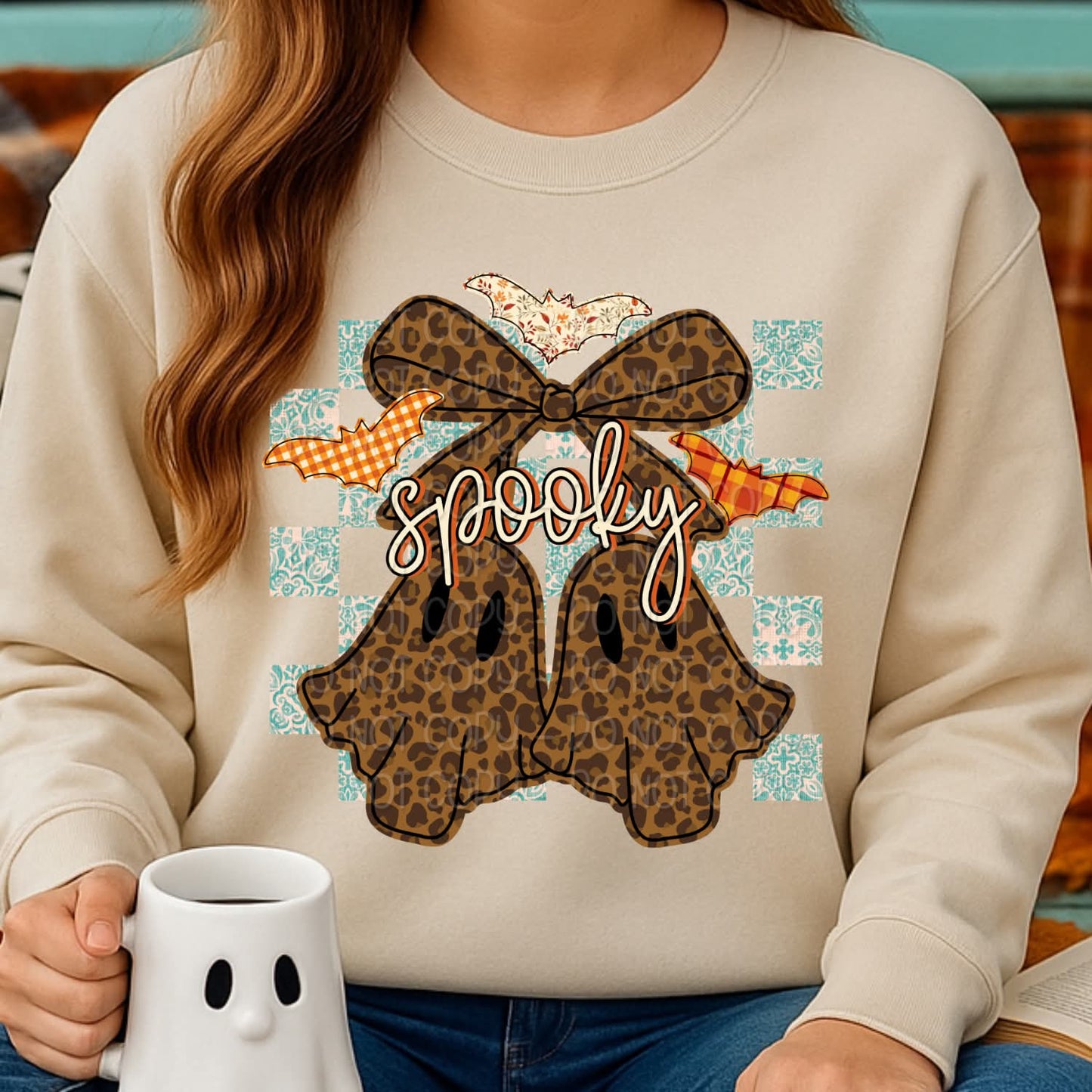 BOO ghosts cheetah bow coquette - DTF TRANSFER (DWS)