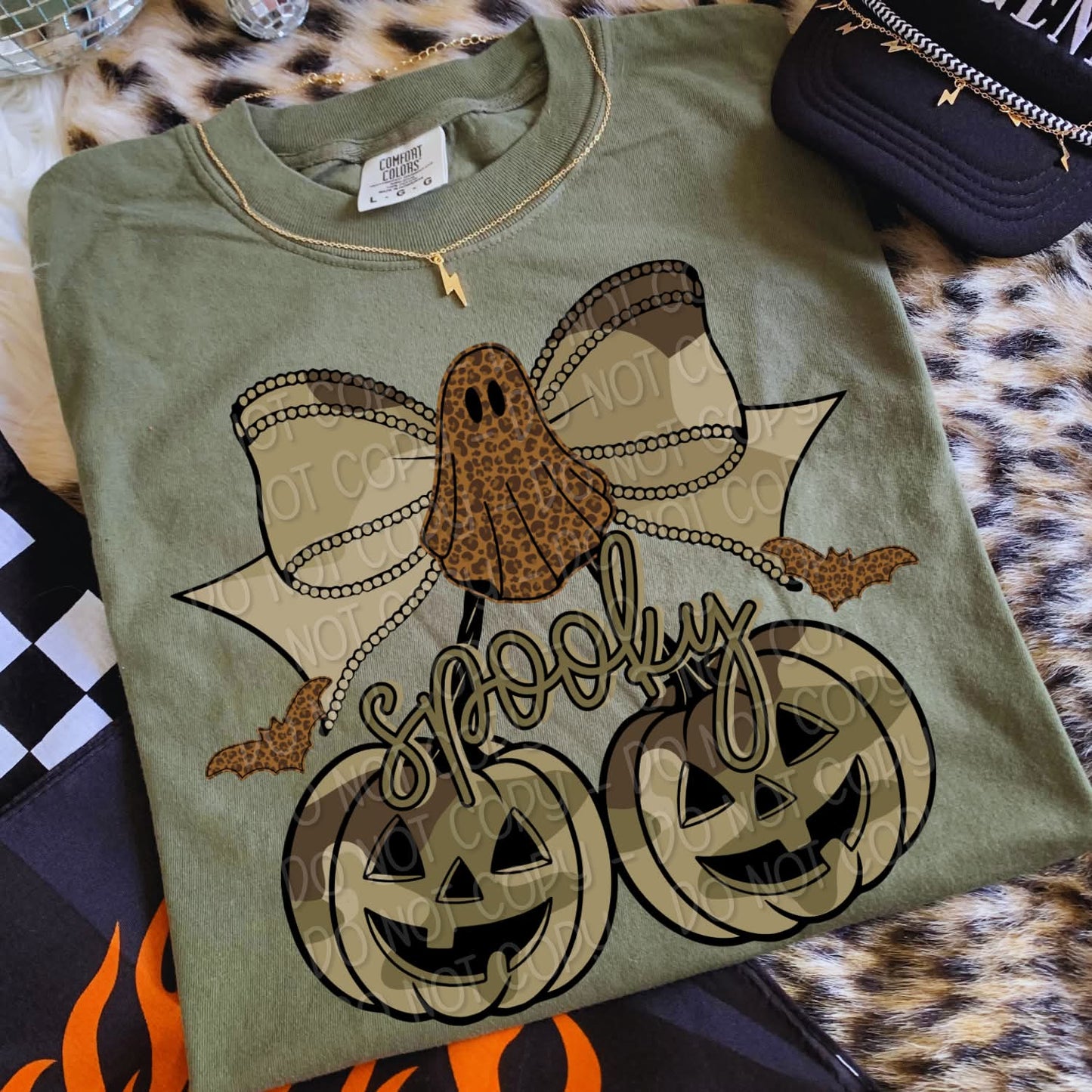 Spooky pumpkins camo cheetah - DTF TRANSFER (DWS)