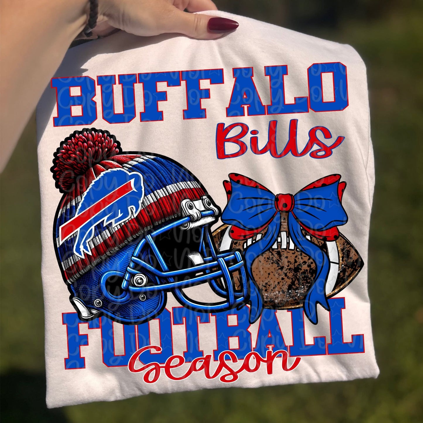 Bills Beanie helmet bow - DTF TRANSFER (VDS)