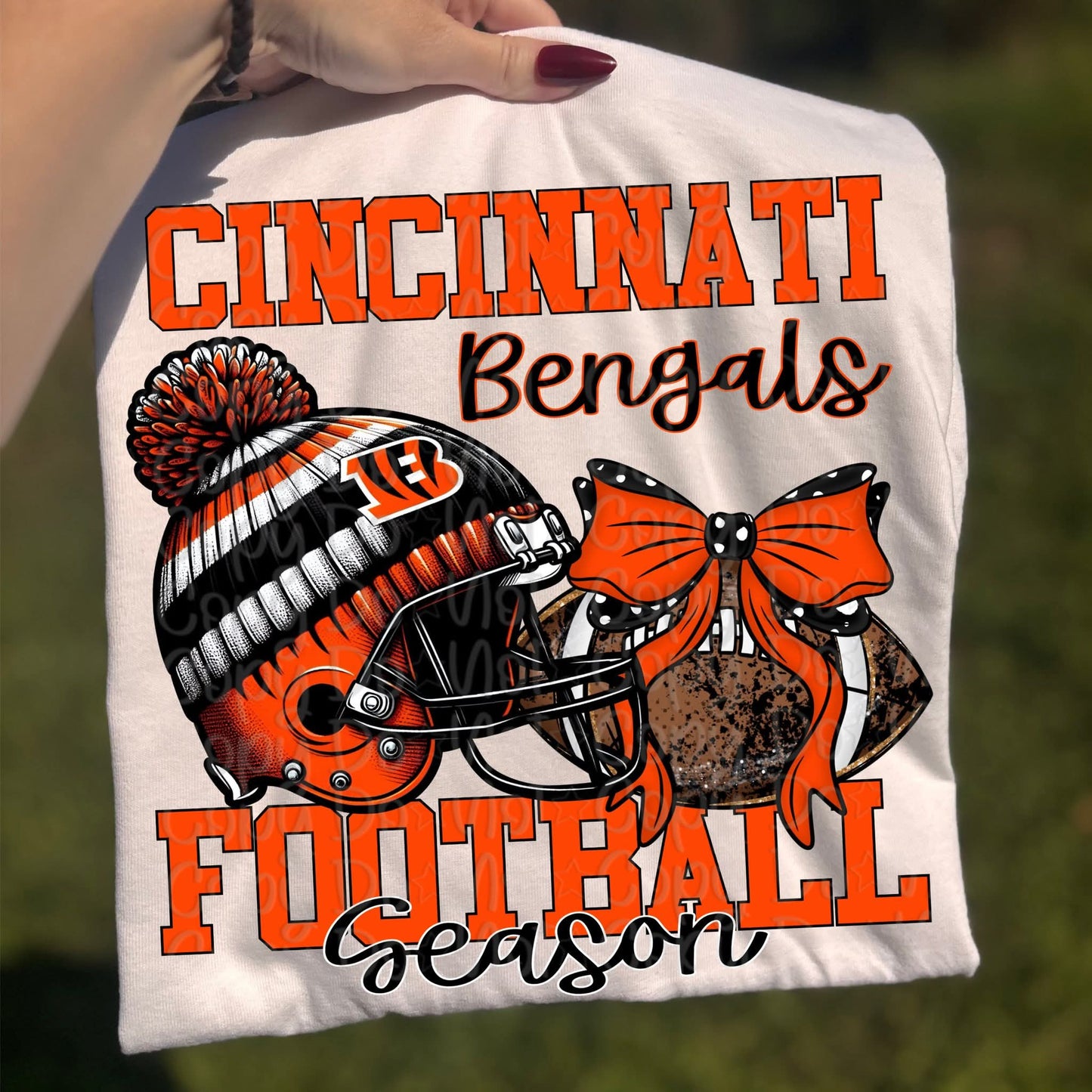 Bengals Beanie helmet bow - DTF TRANSFER (VDS)