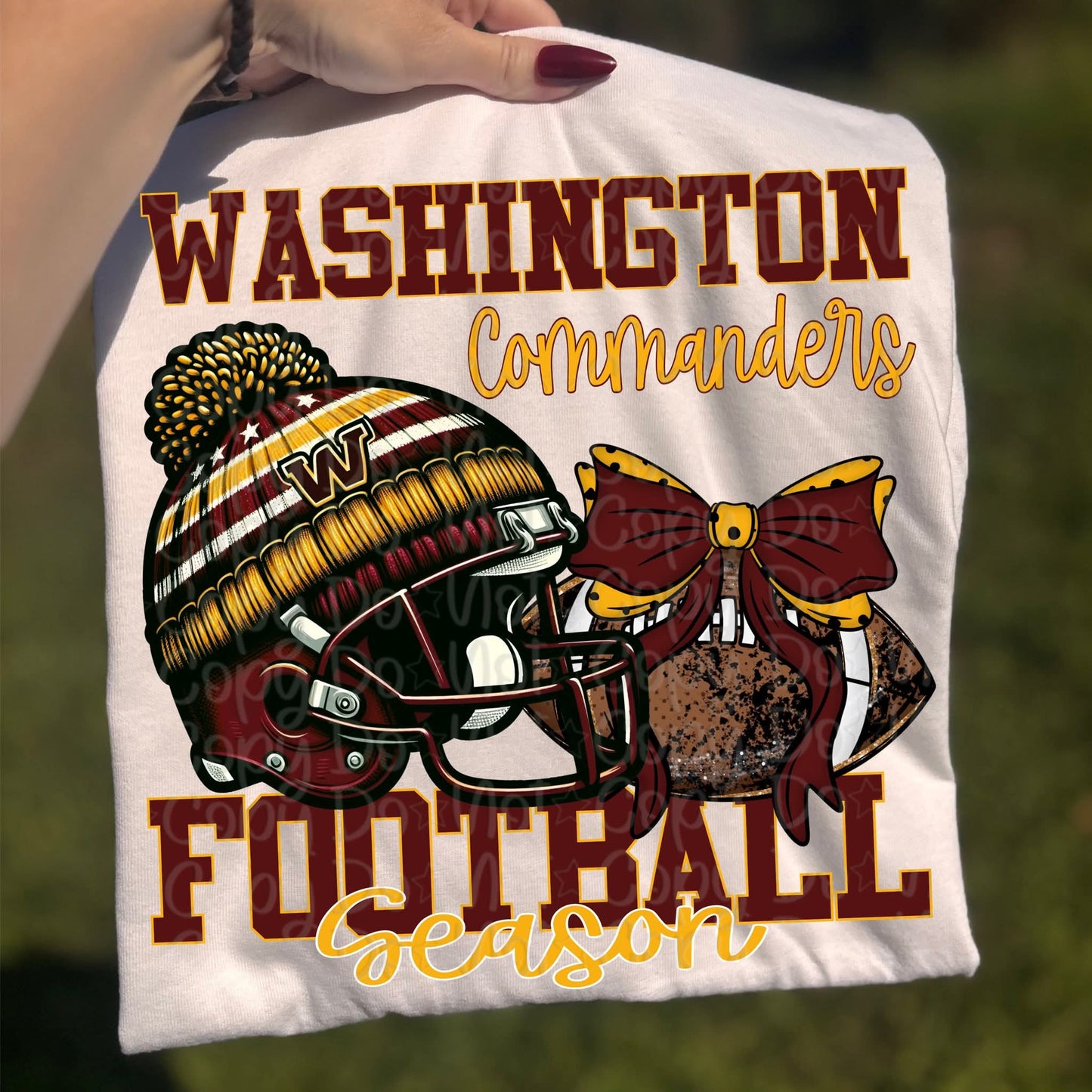 Commanders Beanie helmet bow - DTF TRANSFER (VDS)