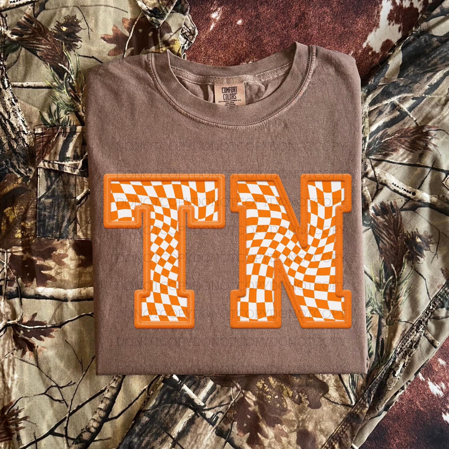 Wavy checkered faux embroidery ; Vols bundle - DTF TRANSFER (SYM)
