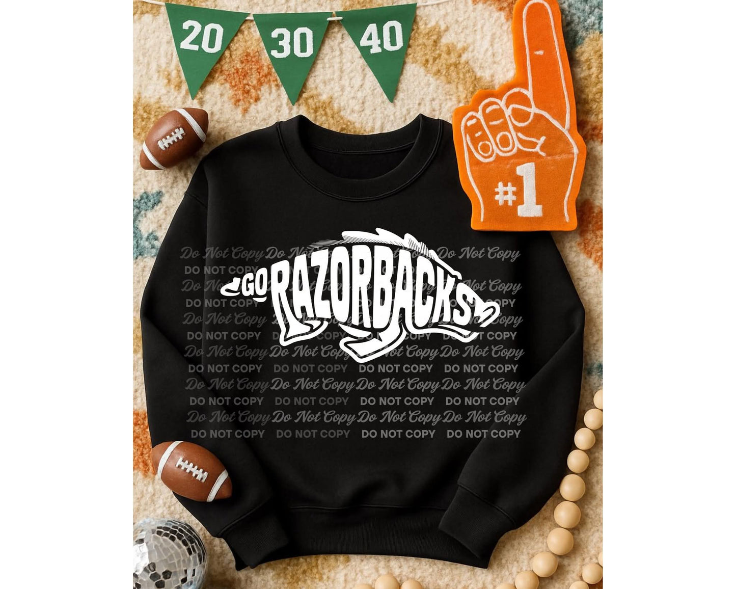 Razorbacks white EXCLUSIVE - DTF TRANSFER (BYD)