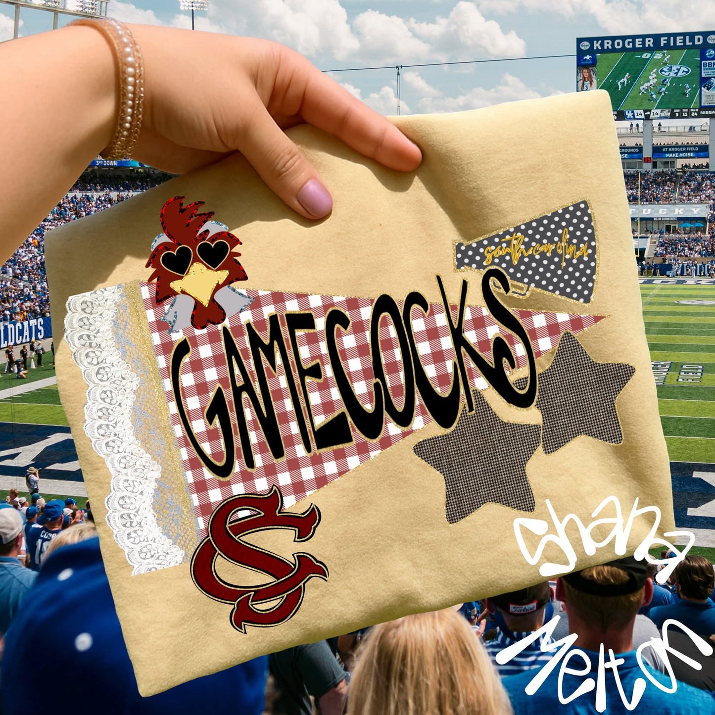 Gamecocks - lace pennant - DTF TRANSFER (SYM)